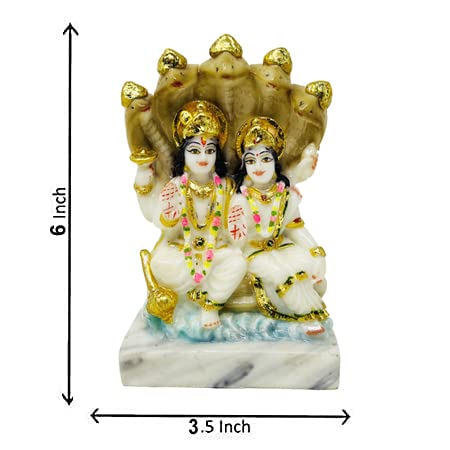 Amazon.com: Lord Vishnu Lakshmi Marble Dust Statue/ Laxmi Narayan